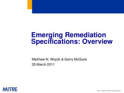 Remediation Standards: Background
