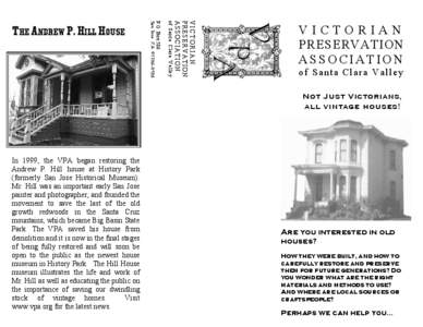 VICTORIAN PRESERVATION ASSOCIATION of Santa Clara Valley