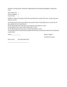 Microsoft Word - AFFIDAVIT OF FIRE DISTRICT SECRETARY COMPLIANCE WITH POSTING REQUIREMENTS