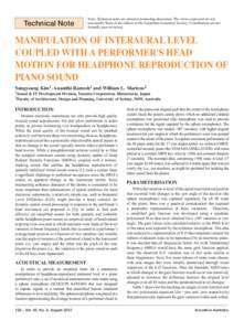 Technical Note  Note: Technical notes are aimed at promoting discussion. The views expressed are not necessarily those of the editors or the Australian Acoustical Society. Contributions are not formally peer-reviewed.