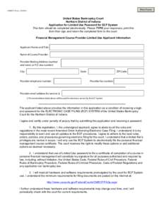 Print Form  CM/ECF 10 (revUnited States Bankruptcy Court Northern District of Indiana