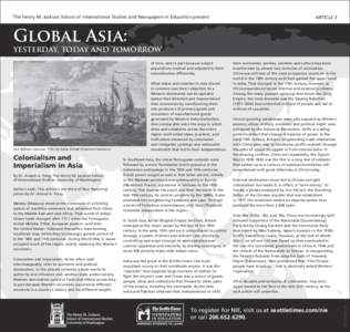 The Henry M. Jackson School of International Studies and Newspapers In Education present  ARTICLE 3 Global Asia: