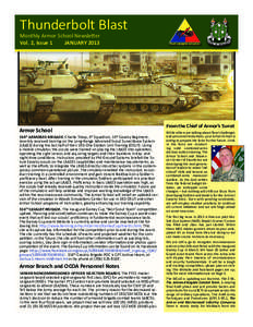 Thunderbolt Blast Monthly Armor School Newsletter Vol. 2, Issue 1 JANUARY[removed]Armor School