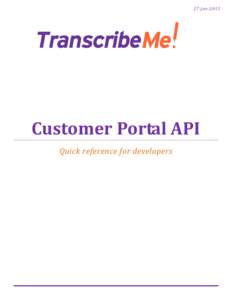 27-JanCustomer Portal API Quick reference for developers  Content