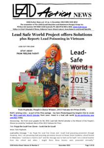 Lead Safe World Project offers Solutions plus Report: Lead Poisoning in Vietnam