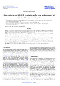 Observations and 3D MHD simulations of a solar active region jet