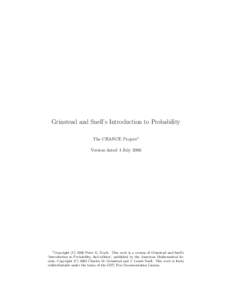 Grinstead and Snell’s Introduction to Probability The CHANCE Project1 Version dated 4 July