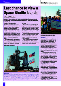 Viewpoint  Spaceflight Vol 52 September 2010 Last chance to view a Space Shuttle launch