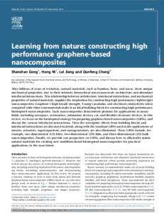 Learning from nature: constructing high performance graphene-based nanocomposites