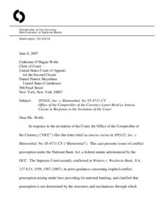Microsoft Word - OCC Letter Brief-- SPGGC, LLC v. Blumenthal-- No[removed]cv
