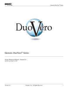 Gumstix DuoVero® Series  Gumstix DuoVero® Series System Reference Manual—Version 0.4 Last Revised: June 16, 2013