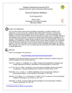 Microsoft Word - Outline Istanbul Quantitative Series SEM Kline Aug 2014.doc