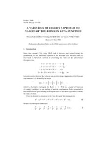 Kyushu J. Math. Vol. 57, 2003, pp. 175–192