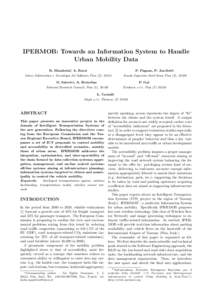 IPERMOB: Towards an Information System to Handle Urban Mobility Data R. Mambrini∗, A. Rossi P. Pagano, P. Ancilotti