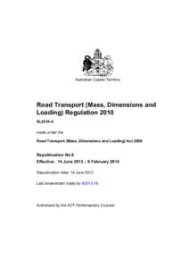 Road Transport (Mass, Dimensions and Loading) Regulation 2010