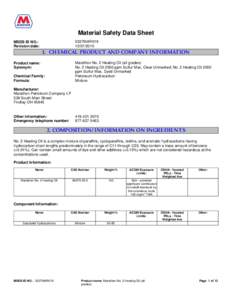 Material Safety Data Sheet 0337MAR019[removed]MSDS ID NO.: Revision date: