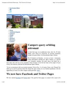 Astronomy and Steward Observatory - The University of Arizona  https://www.as.arizona.edu/ UA Science Home