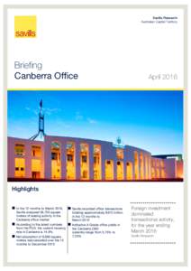 Savills Research Australian Capital Territory Briefing Canberra Office