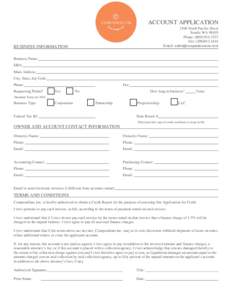 ACCOUNT APPLICATION 2100 North Pacific Street Seattle WAPhone: (Fax: (Email: 