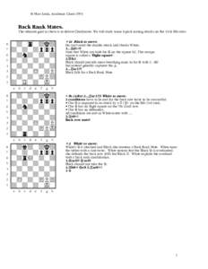 Lines of Action / Promotion / Back-rank checkmate / Chess theory / Chess openings / Chess endgames