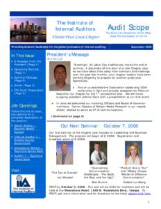 The Institute of Internal Auditors Florida West Coast Chapter Audit Scope