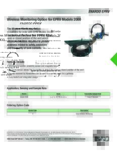 ENARDO EPRV Wireless Monitoring Option for EPRV Models 2000 The Wireless Monitoring Option is available for order with EPRV ModelsThis option allows the remote sensing of the open or closed position of the vent wh