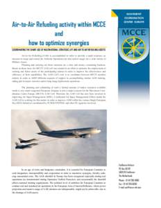 Air-to-Air Refueling activity within MCCE and how to optimize synergies MOVEMENT COORDINATION