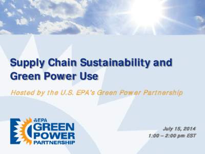 Supply Chain Sustainability and Green Power Use