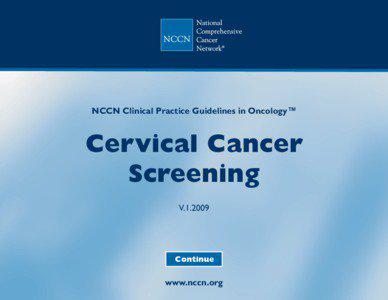 NCCN Clinical Practice Guidelines in Oncology™  Cervical Cancer