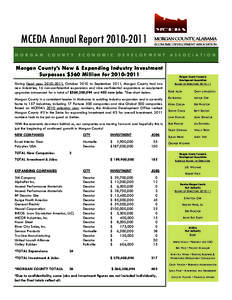 MCEDA Annual Report[removed]MORGAN COUNTY  ECONOMIC