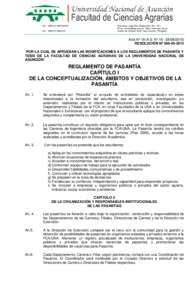 Tel.: (10 Fax: (Ruta Mcal. José Félix Estigarribia, Km. 10½ Email:  - Web: www.agr.una.py Casilla de CorreosSan Lorenzo, Paraguay