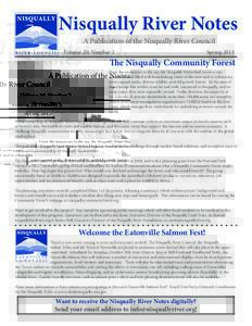 Nisqually River Notes A Publication of the Nisqually River Council RIVER COUNCIL  Volume 20, Number 2