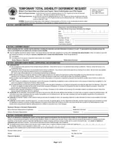 TEMPORARY TOTAL DISABILITY DEFERMENT REQUEST  OMB No[removed]Form Approved Exp. Date[removed]
