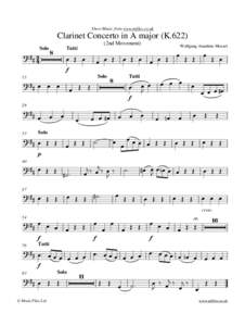Sheet Music from www.mfiles.co.uk  Clarinet Concerto in A major (K.622) Solo  ?## 43
