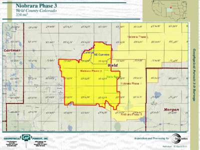 Niobrara Phase 3 Weld County Colorado 334 mi2 Geophysical Pursuit 3-D Surveys