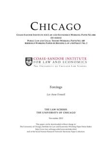 CHICAGO COASE-SANDOR INSTITUTE FOR LAW AND ECONOMICS WORKING PAPER NO[removed]2D SERIES) PUBLIC LAW AND LEGAL THEORY WORKING PAPER NO. 449 KREISMAN WORKING PAPER ON HOUSING LAW AND POLICY NO. 2