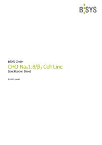 B’SYS GmbH  CHO NaV1.8/β3 Cell Line Specification Sheet © B’SYS GmbH