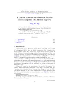 New York Journal of Mathematics New York J. Math–165. A double commutant theorem for the corona algebra of a Razak algebra Ping W. Ng