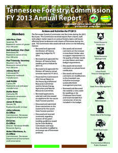 Tennessee Forestry Commission FY 2013 Annual Report TENNESSEE DEPARTMENT OF AGRICULTURE DIVISION OF FORESTRY  Members