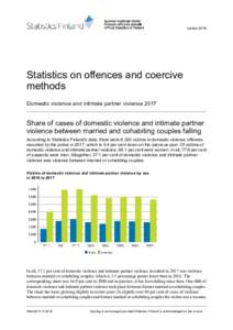 JusticeStatistics on offences and coercive methods Domestic violence and intimate partner violence 2017
