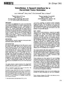 lNlfRcH1’April1993 VoiceNotes: A Speech Interface for a Hand-Held Voice Notetaker