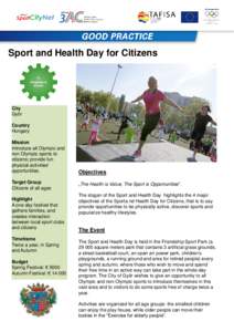 Sport and Health Day for Citizens  City Györ Country Hungary