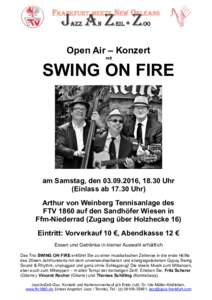 !  Open Air – Konzert mit  SWING ON FIRE