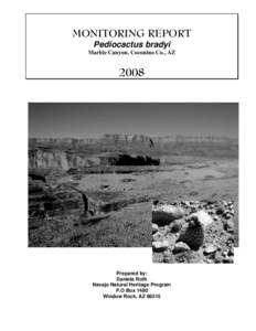 Pediocactus bradyi habitat and study plots at Jackass Canyon, Coconino County, AZ, Navajo Nation