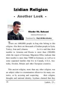 Izidian Religion - Another Look - Kheder Kh. Bahzani [removed]
