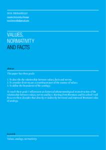 Susi Ferrarello Loyola University Chicago  Values, Normativity