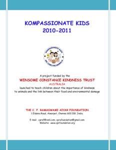 KOMPASSIONATE KIDS[removed]A project funded by the  WINSOME CONSTANCE KINDNESS TRUST