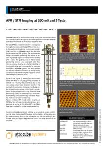 NANOSCOPY  Scanning Probe Microscopes for extreme Environments AFM / STM imaging at 300 mK and 9 Tesla