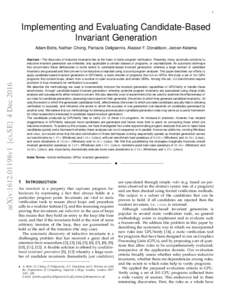 1  Implementing and Evaluating Candidate-Based Invariant Generation  arXiv:1612.01198v1 [cs.SE] 4 Dec 2016