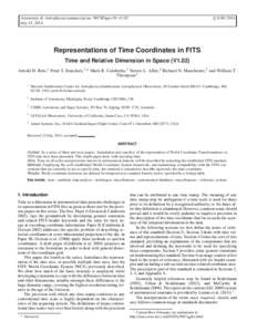 Time standard / Terrestrial Time / Barycentric Coordinate Time / Geocentric Coordinate Time / Epoch / Coordinate time / FITS / Julian day / Floating point / Time scales / Measurement / Barycentric Dynamical Time